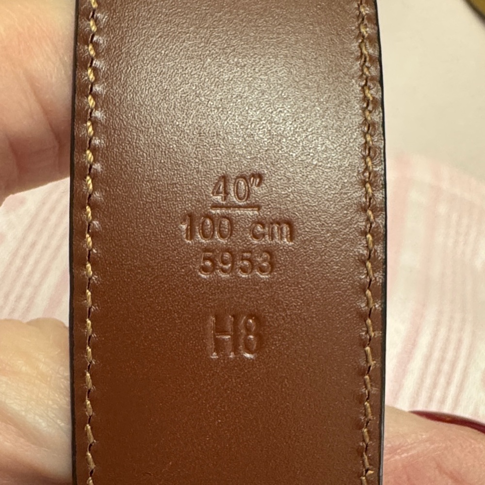 COACH Men's Brown Leather Belt with gold Buckle Size 40 - Picture 3 of 7